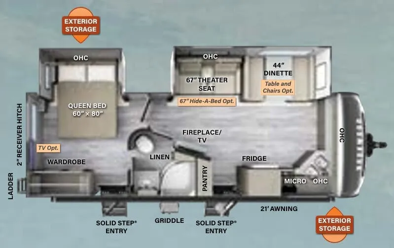 Forest River Rockwood Ultra Lite 2608BS floor plan