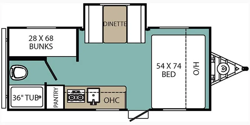 Coachmen Clipper Ultra-Lite 17BHS floor plan