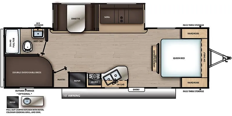 2023 Forest River Aurora 26BHS - Floor plan