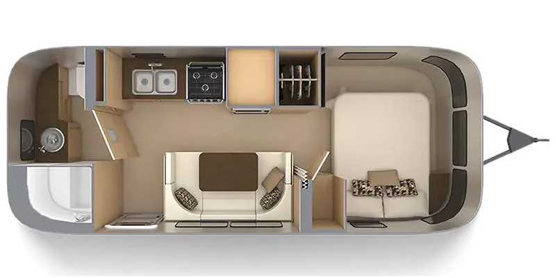 2022 Airstream Flying Cloud 23FB - Floor plan