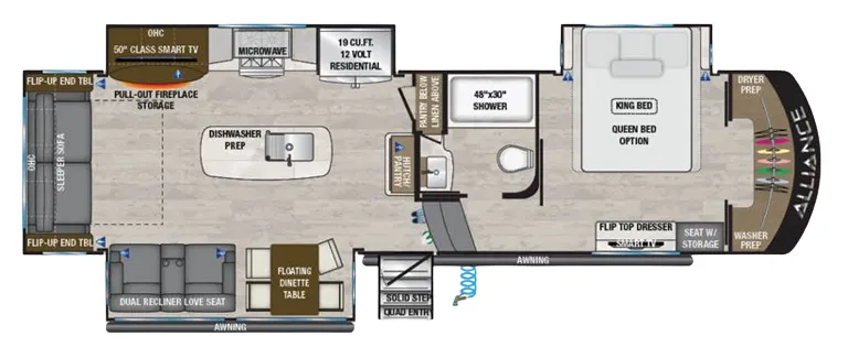 Alliance RV Paradigm 310RL floor plan