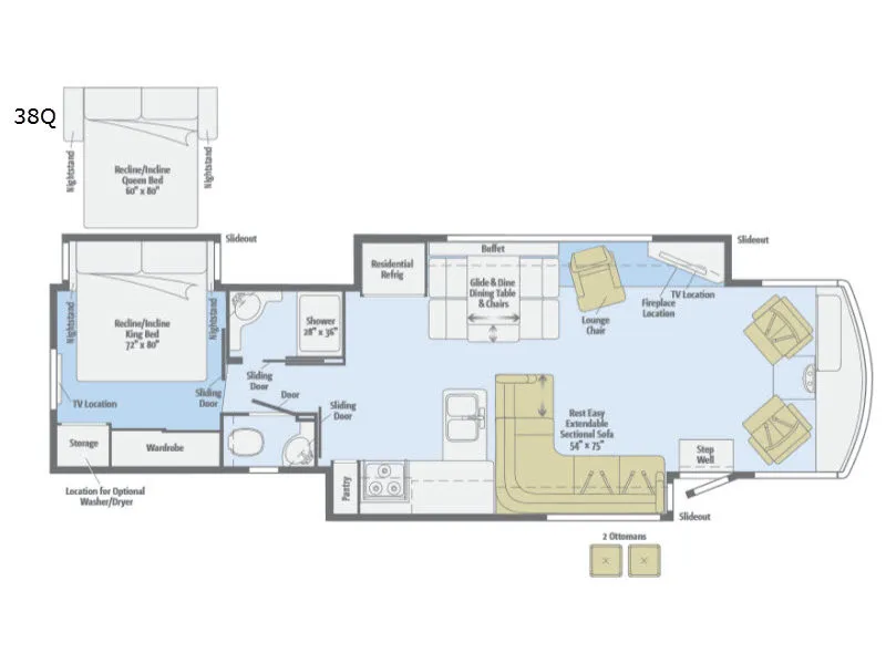 2017 Winnebago Adventurer 38Q - Floor plan