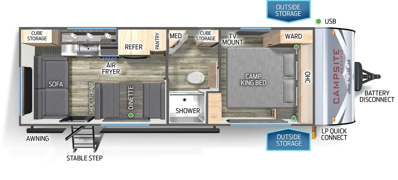 Forest River Campsite Reserve 23SF floor plan