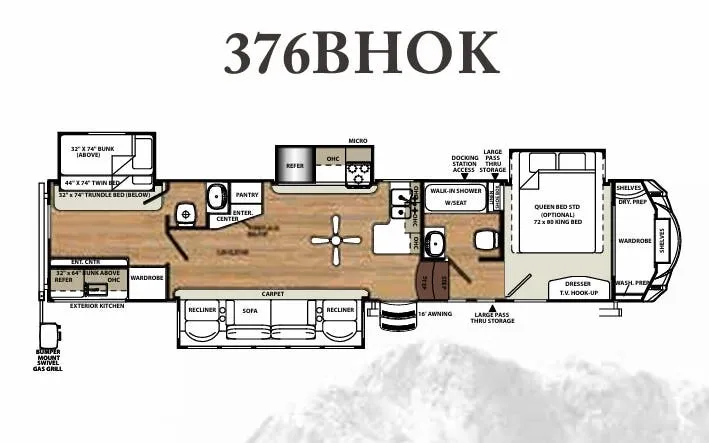 Forest River Sierra 376BHOK floor plan