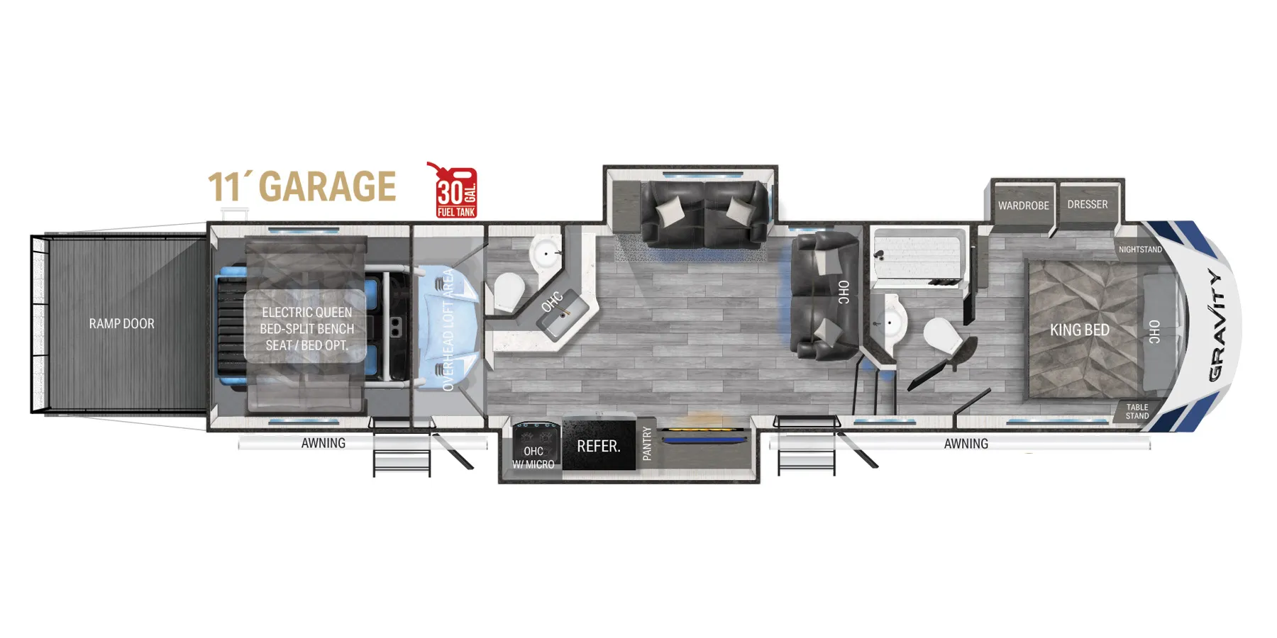 2022 Heartland Gravity 3550 - Floor plan