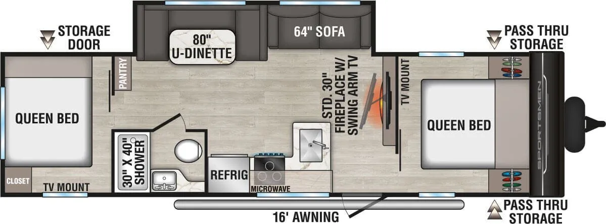 K-Z Sportsmen SE 301DBSE floor plan