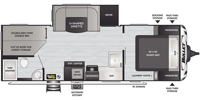 2023 Keystone Bullet 250BHSWE floor plan