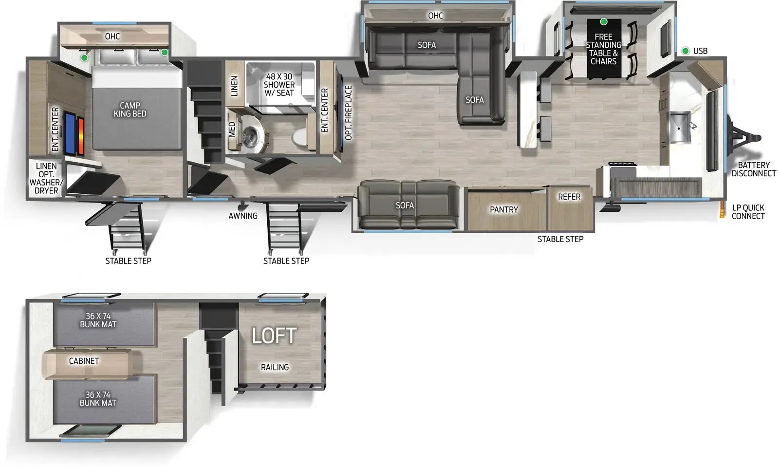 Forest River Campsite Reserve 39LA floor plan