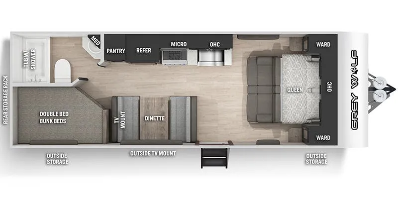 2022 Forest River Cherokee Grey Wolf 22MKSE - Floor plan