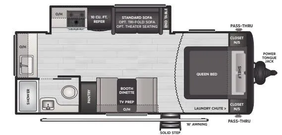 Keystone Hideout 22MLS floor plan