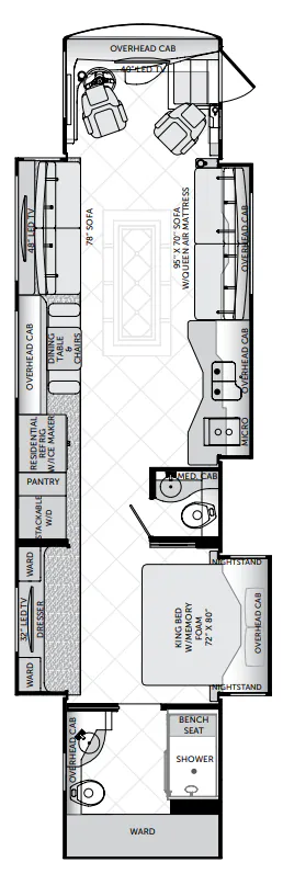 American Coach American Tradition 45T (500HP) floor plan