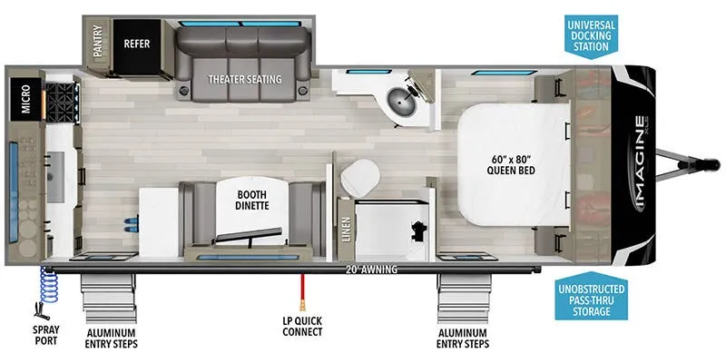 2026 Grand Design Imagine XLS 23LDE - Floor plan
