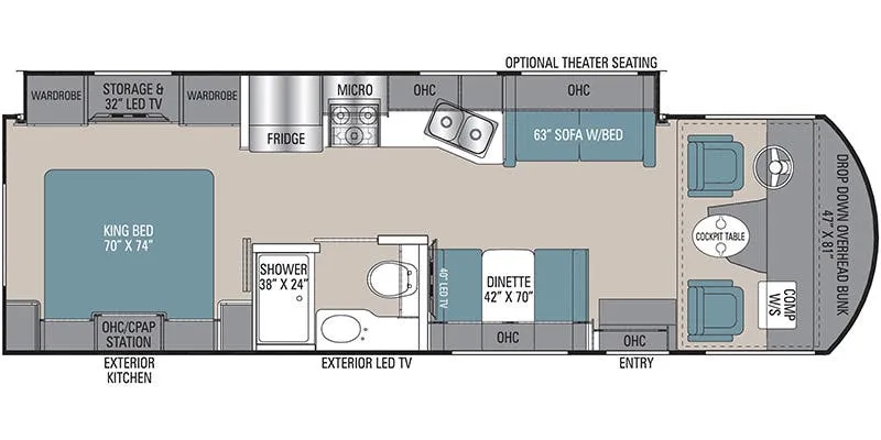 2022 Coachmen Mirada 29FW floor plan