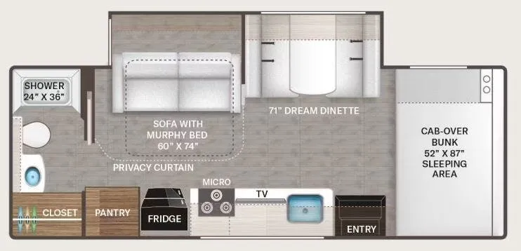 2026 Thor Motor Coach Four Winds Sprinter 24LT - Floor plan