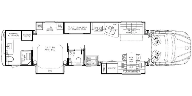 Newmar Supreme Aire 4509 floor plan