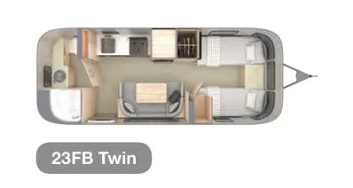 Airstream Globetrotter 23FB Twin floor plan