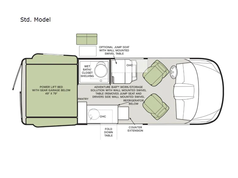 2026 Tiffin GH1 UP 19AV — Floor plan