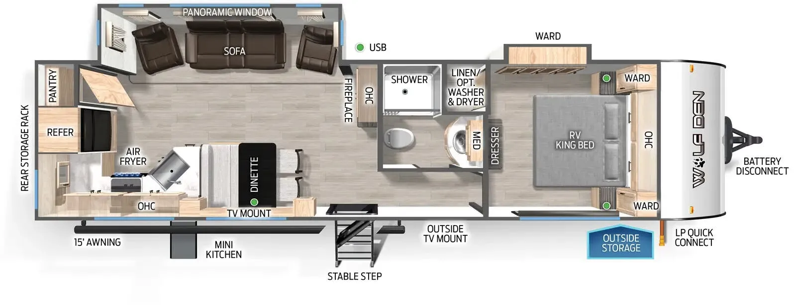 2025 Forest River Cherokee Wolf Den 271RK - Floor plan