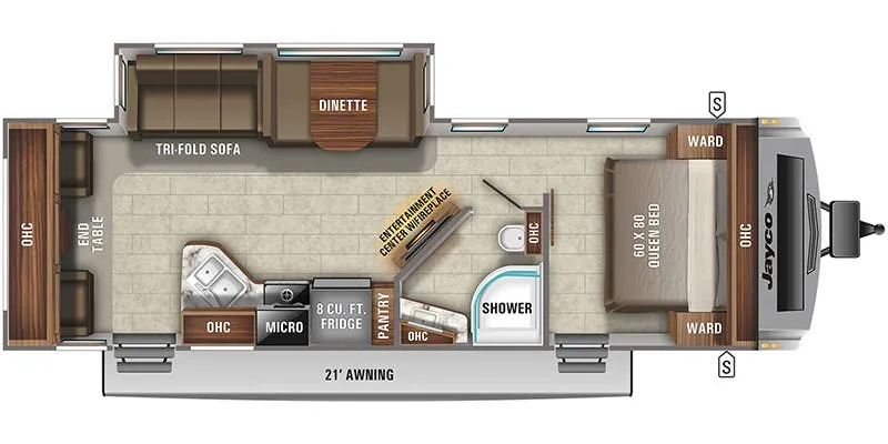 2018 Jayco White Hawk 28RL - Floor plan