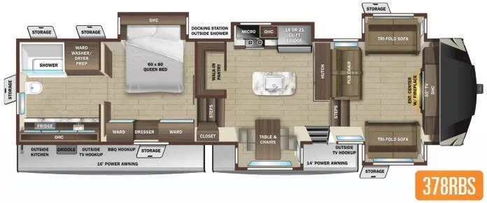 Highland Ridge Mesa Ridge 378RBS floor plan
