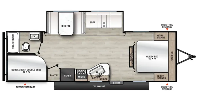 Forest River Aurora Light 26BHS floor plan