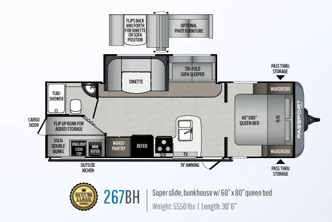 Keystone Passport SL Series 267BH floor plan