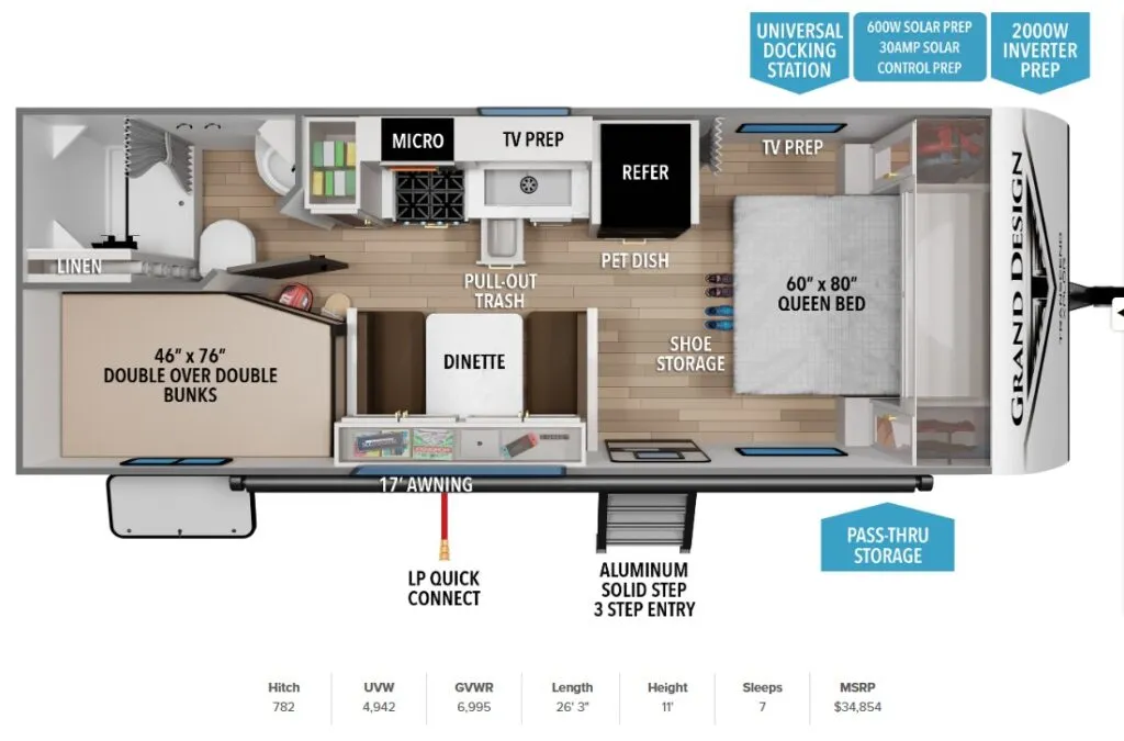 2026 Grand Design Transcend Xplor 19BHX - Floor plan