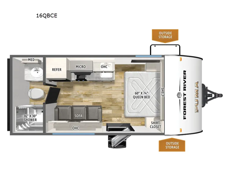 2026 Forest River Puma Camping Edition 16QBCE floor plan