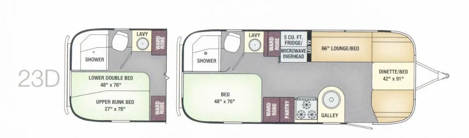 Airstream Flying Cloud 23 floor plan