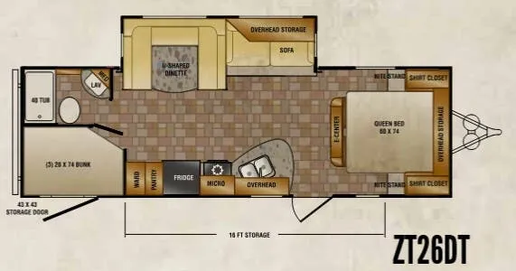 CrossRoads Zinger ZT26DT floor plan