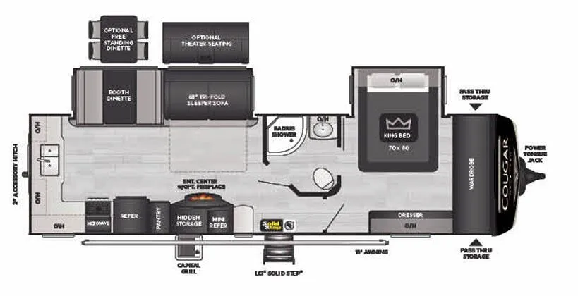 2022 Keystone Cougar Half-Ton 30RKD - Floor plan