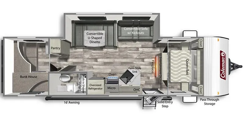 Dutchmen Coleman Lantern 295QBWE floor plan