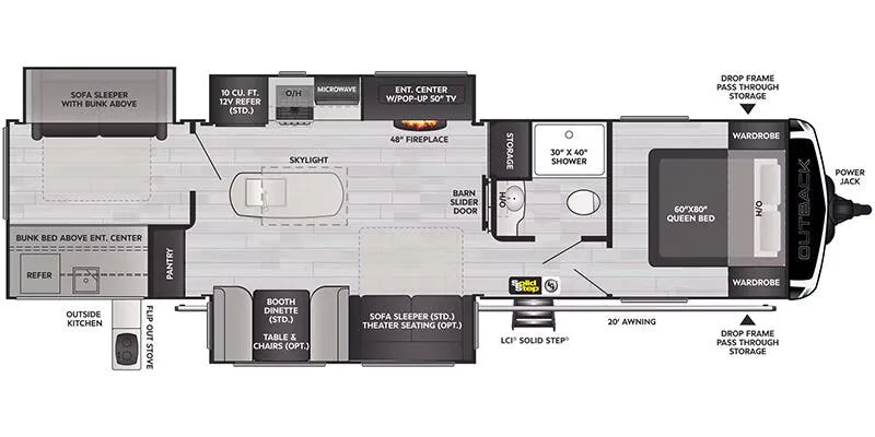 2025 Keystone Outback 340BH - Floor plan