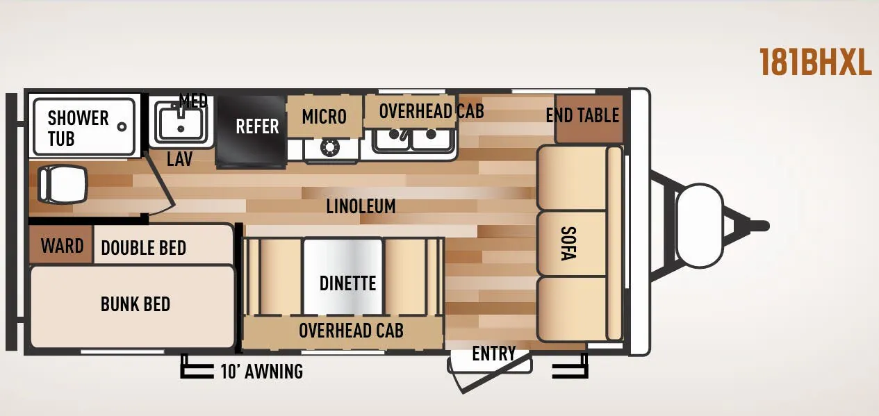 Forest River Wildwood X-Lite 181BHXL floor plan