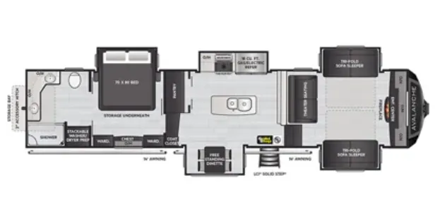 Keystone Alpine Avalanche Edition 382FL floor plan