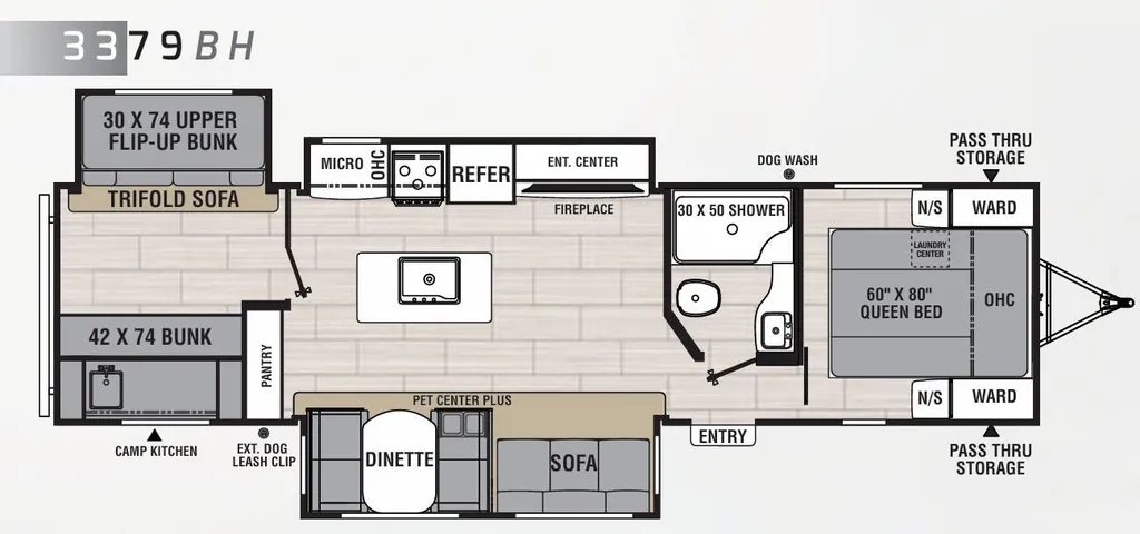 2021 Coachmen Northern Spirit 3379BH floor plan