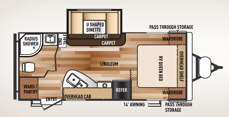 Forest River Wildwood 21RBS floor plan