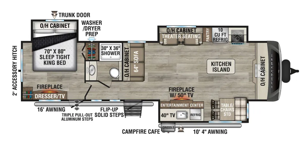 2026 VENTURE RV SPORTTREK TOURING 333VFK floor plan