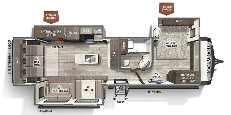 2021 Forest River Rockwood Signature Ultra Lite 8337RL floor plan