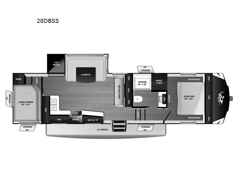 2026 Highland Ridge RV Roamer Light Duty 28DBSS - Floor plan