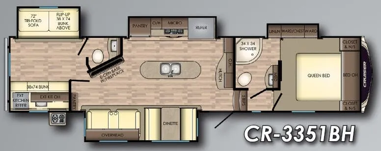 CrossRoads Cruiser 3351BH floor plan