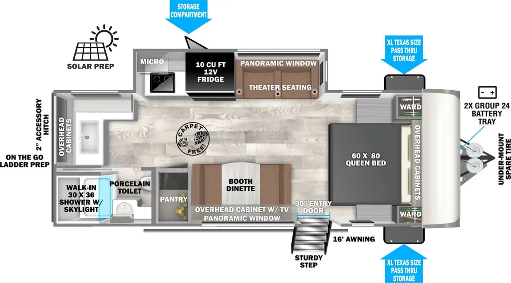 2023 Forest River Salem Hemisphere 22RKHL floor plan