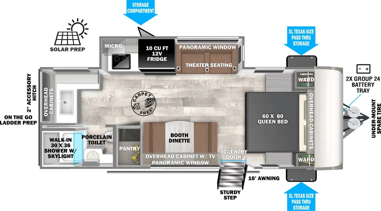 Forest River Salem Hemisphere 22RKHL floor plan