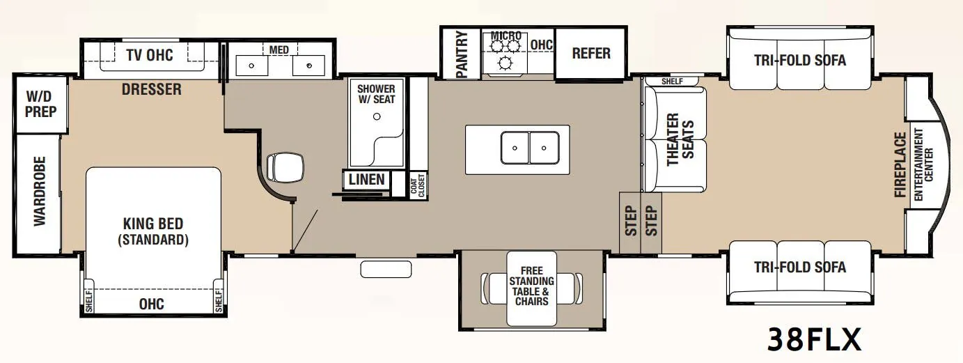 Forest River Cedar Creek Hathaway Edition 38FLX floor plan
