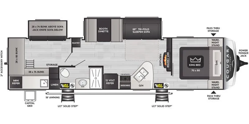 Keystone Cougar Half-Ton West 32RDBWE floor plan