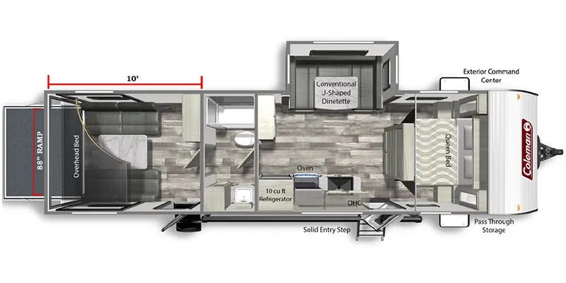 2022 Dutchmen Coleman Lantern 300TQ - Floor plan
