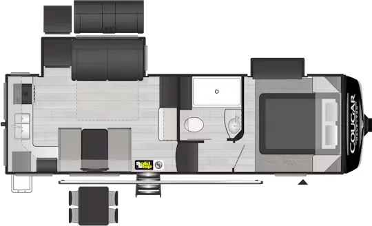 2023 Keystone RV Cougar Half-Ton 23MLE - Floor plan