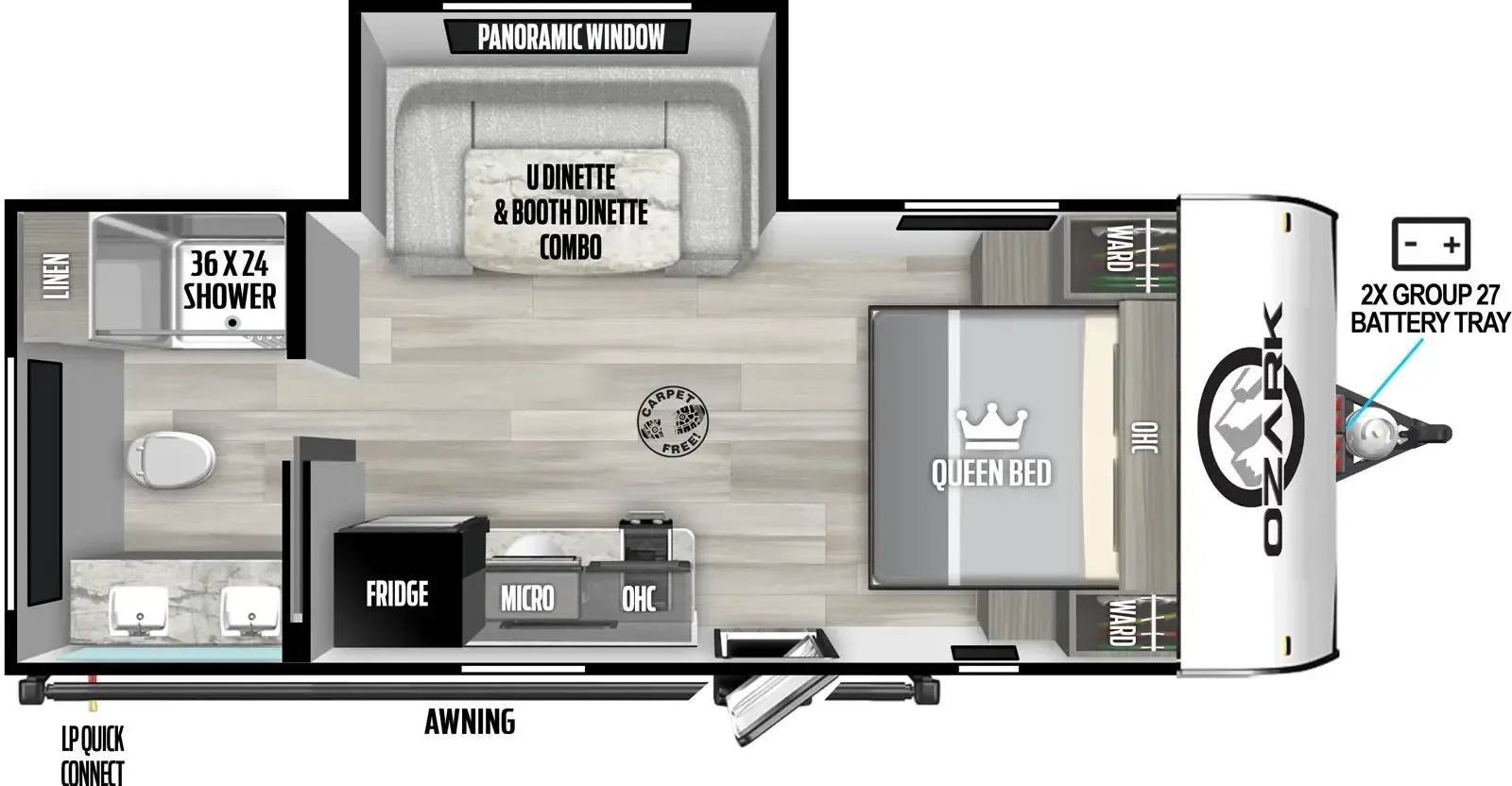 Forest River Ozark 1670RB floor plan