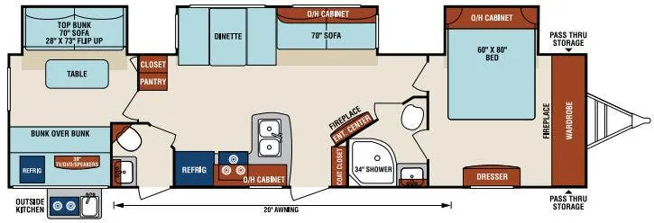 Venture RV SportTrek Touring Edition STT343VBH floor plan