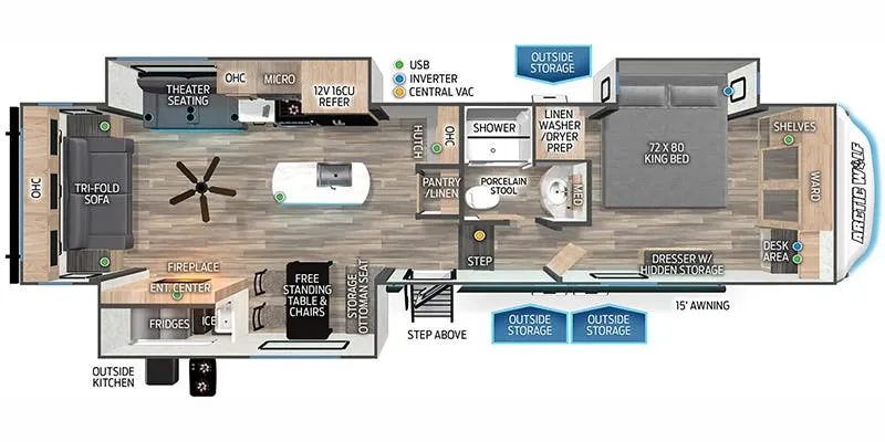 Forest River Cherokee Arctic Wolf 3550 SUITE floor plan